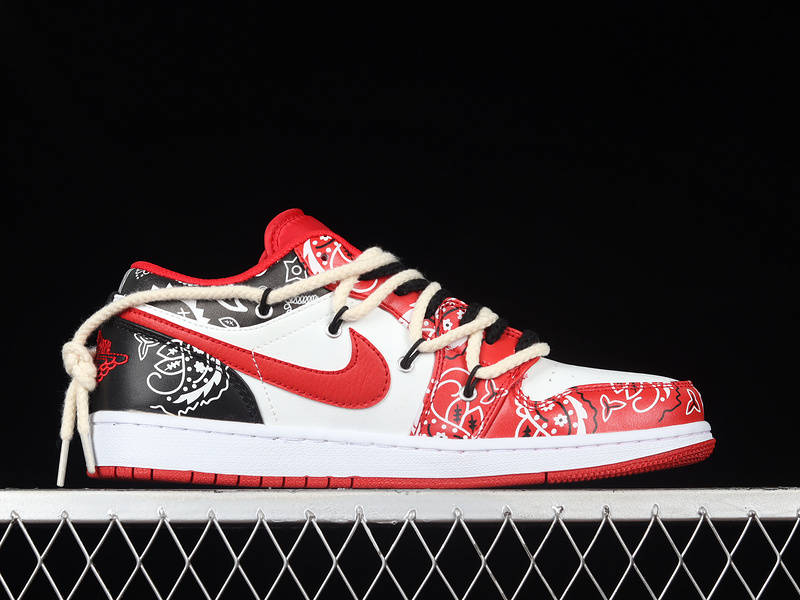 Air Jordan 1 Low Vibe White/Black/Red 21