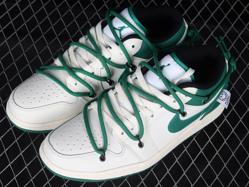 Air Jordan 1 Low Vibe White/White/Green 9