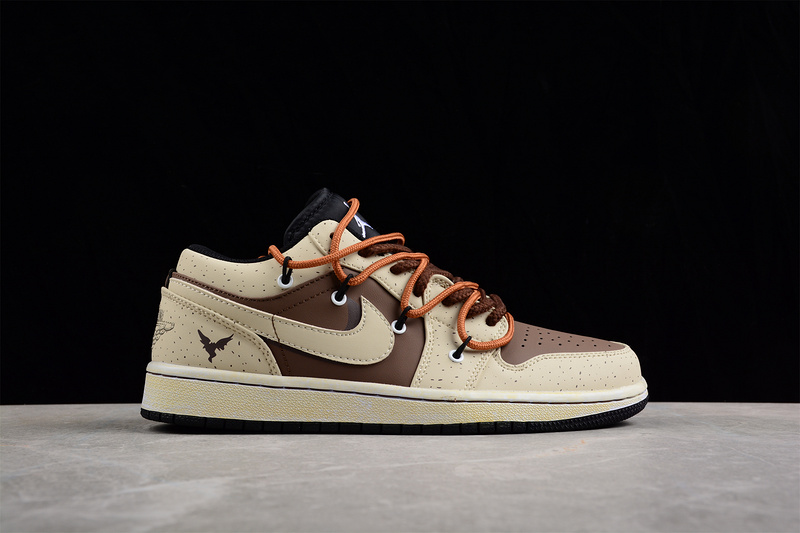 Air Jordan 1 Low Vibe Light Brown/Brown/White 3