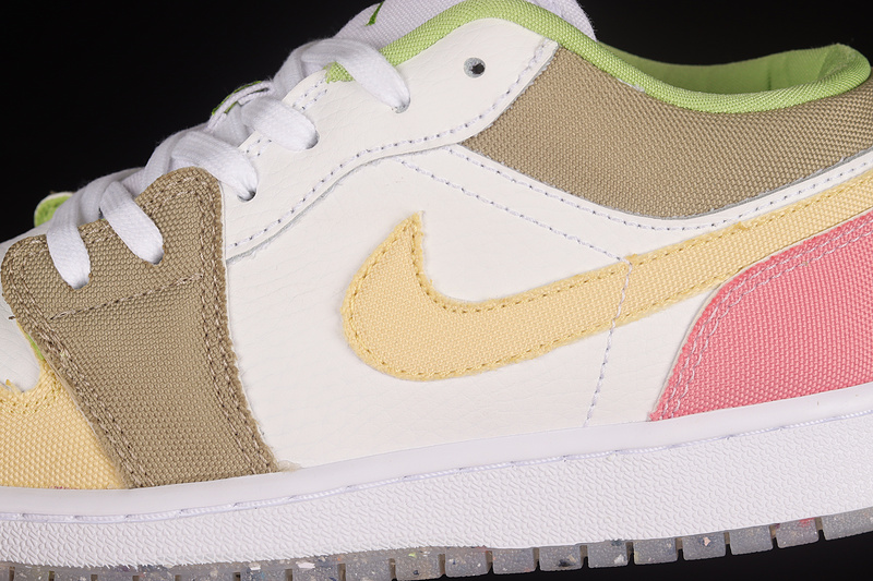 Air Jordan 1 Low Se White/White/Vivid Green 3