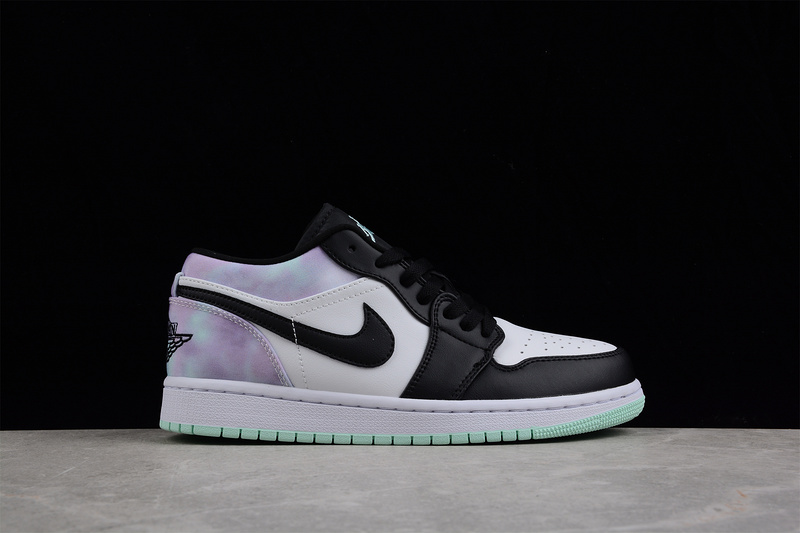 Air Jordan 1 Low Tie-Dye White/Black-Teal 9