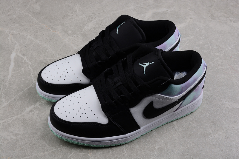 Air Jordan 1 Low Tie-Dye White/Black-Teal 11