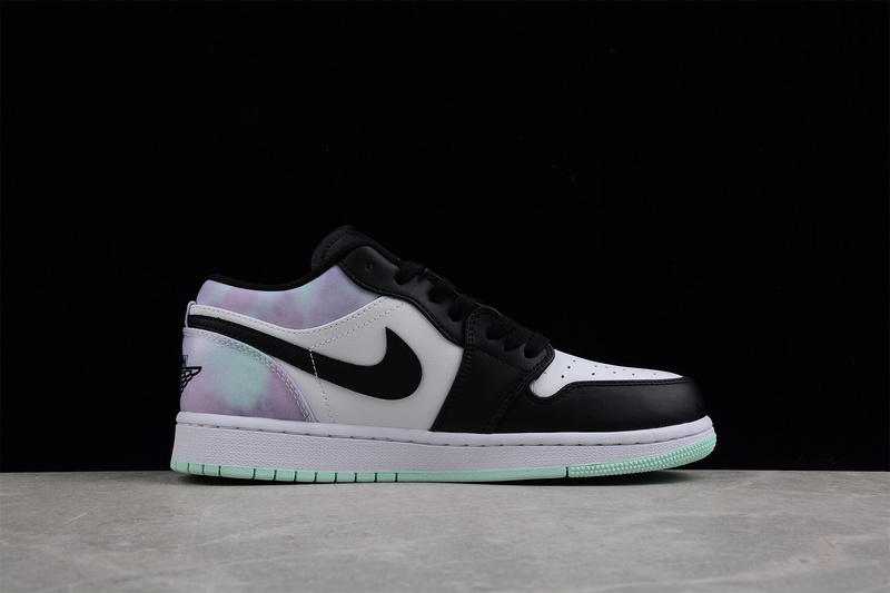 Air Jordan 1 Low Tie-Dye White/Black-Teal 15