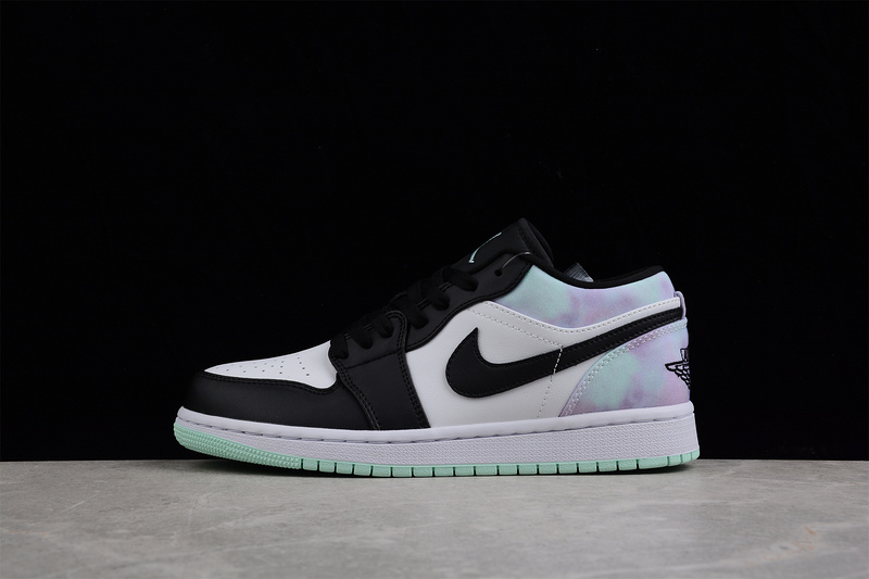 Air Jordan 1 Low Tie-Dye White/Black-Teal 31