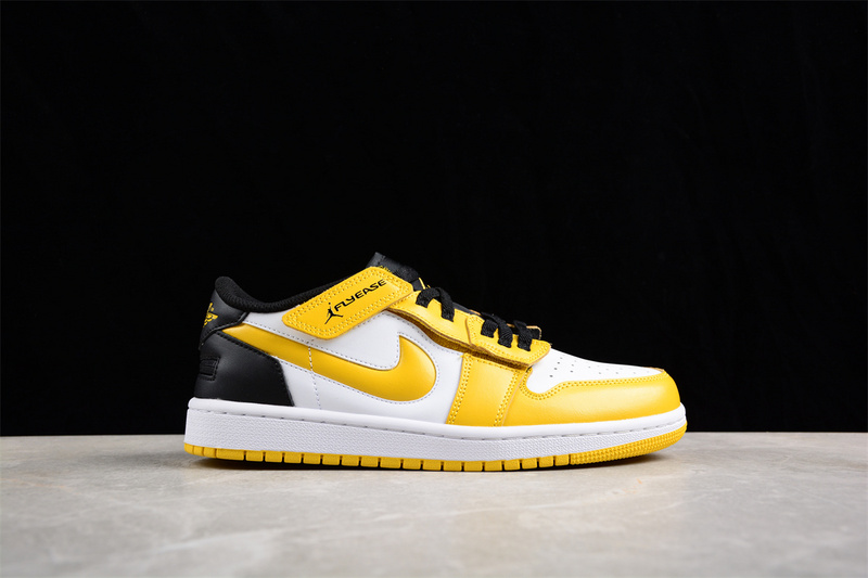 Air Jordan1 Low Flyease White/Black/Yellow 13