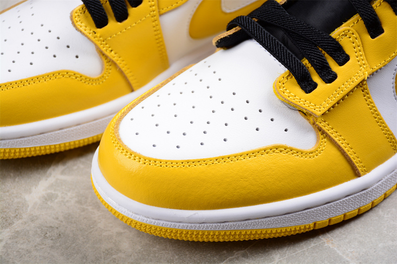 Air Jordan1 Low Flyease White/Black/Yellow 21