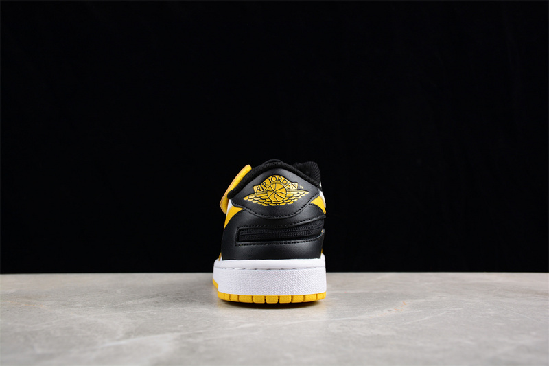 Air Jordan1 Low Flyease White/Black/Yellow 23