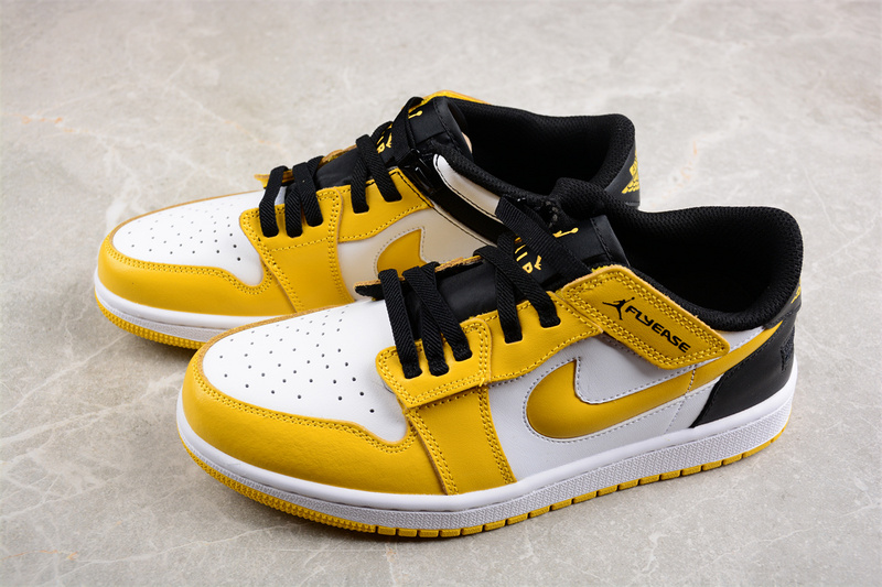 Air Jordan1 Low Flyease White/Black/Yellow 29