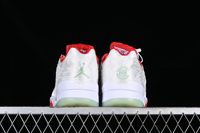 Air Jordan 5 Low White/Grey/Red/Green 19