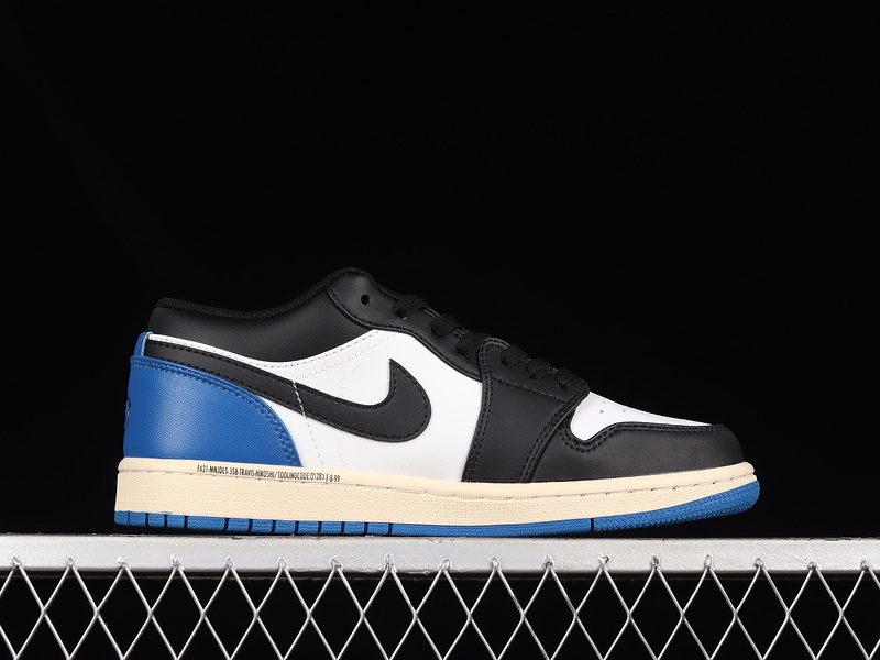 Air Jordan 1 Low White/Black/Navy Blue 3