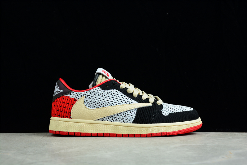 Air Jordan 1 Low Flyknit Red/Black/Beige 5