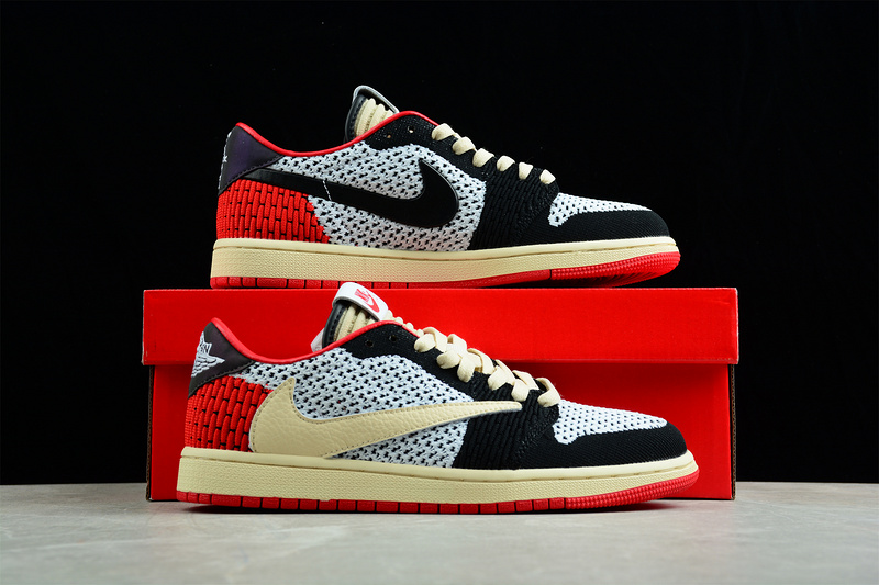 Air Jordan 1 Low Flyknit Red/Black/Beige 25