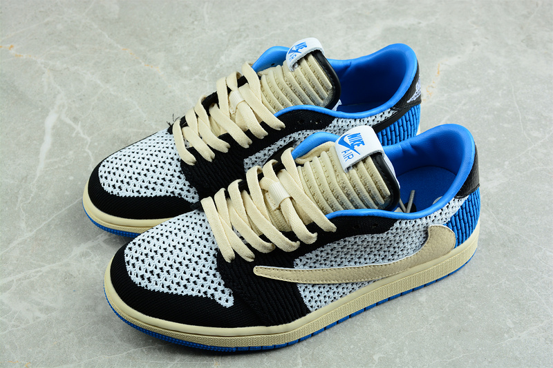 Air Jordan 1 Low Flyknit Blue/Black/Beige 9