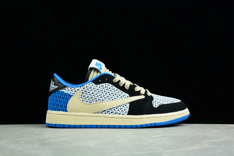 Air Jordan 1 Low Flyknit Blue/Black/Beige 11