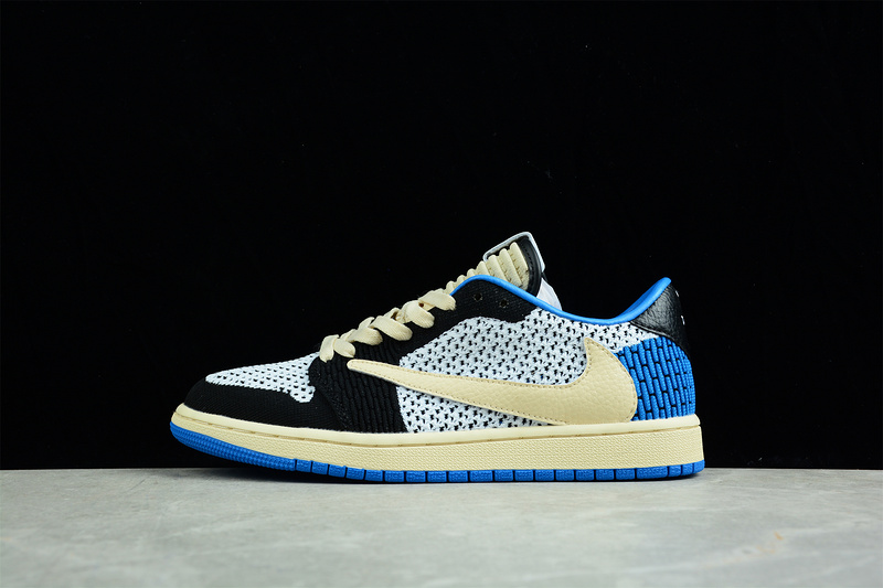 Air Jordan 1 Low Flyknit Blue/Black/Beige 33