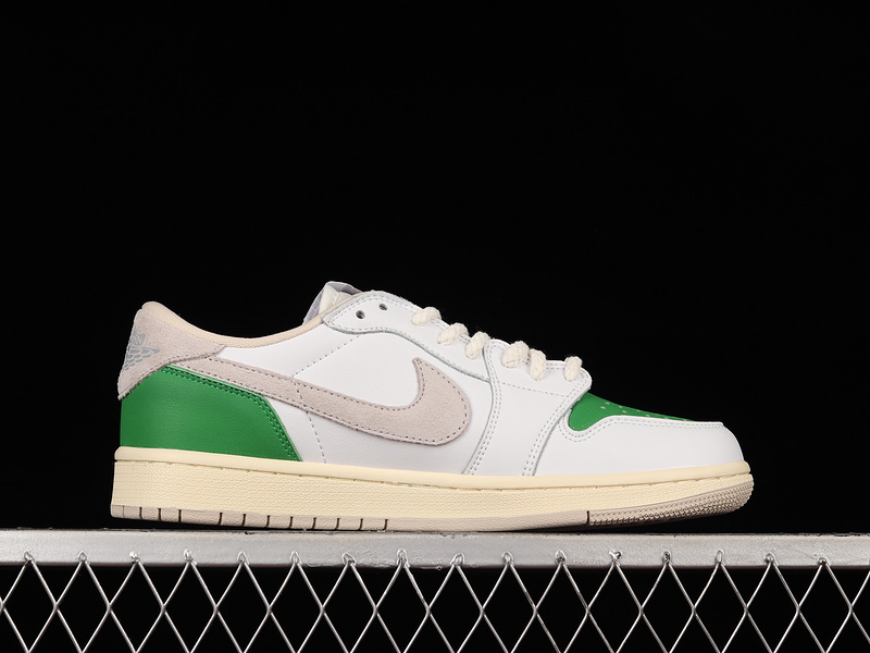 Travis Scott X Fragment X Air Jordan 1 Low White/Black/Green 5