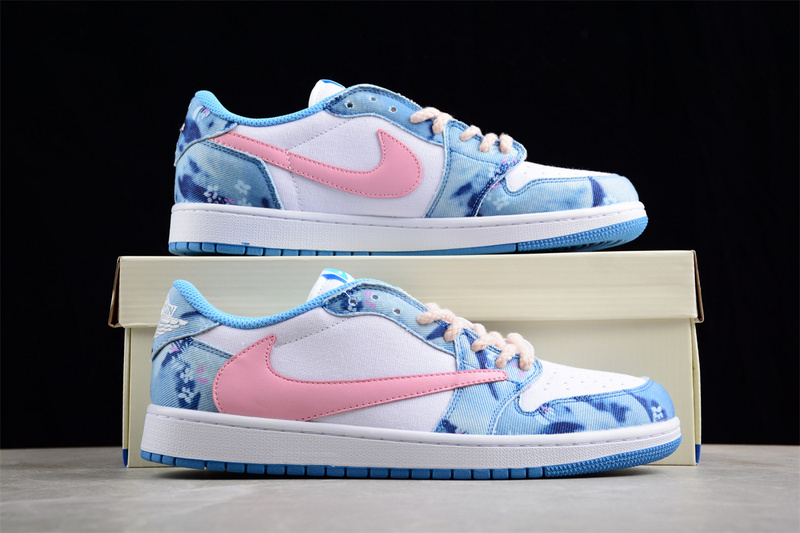 Travis Scott Air Jordan 1 Low Og Pink/Blue/White 9