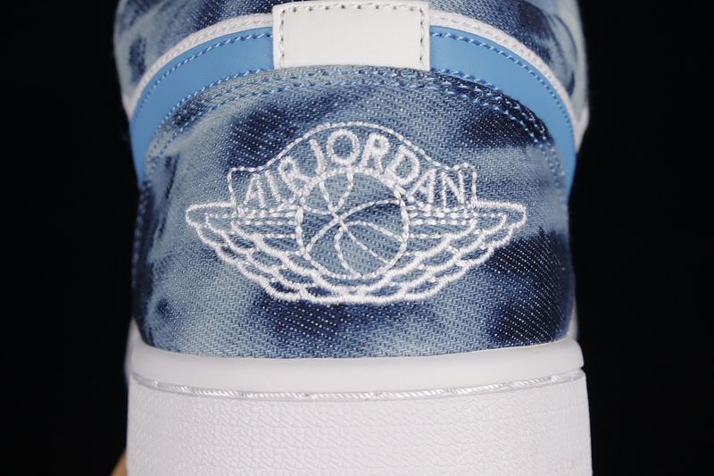 Air Jordan 1 Low Washed Denim White/Dutch Blue/White 3