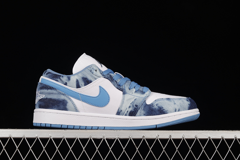 Air Jordan 1 Low Washed Denim White/Dutch Blue/White 29