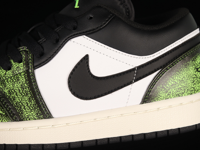 Air Jordan 1 Low Wear Away Black/Electric Green/White 21