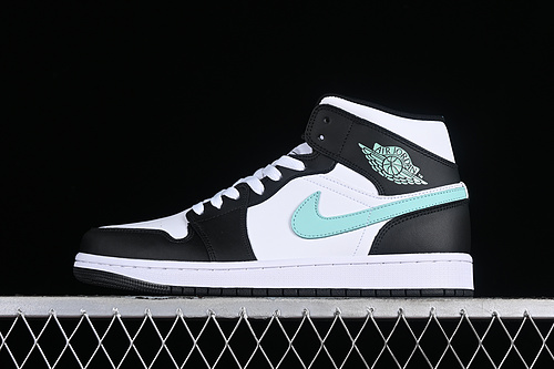 Air Jordan 1 Mid White/Black/Green 7