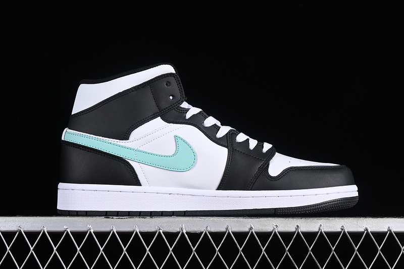 Air Jordan 1 Mid White/Black/Green 25