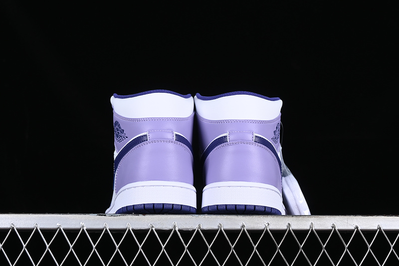 Air Jordan 1 Mid White/Purple/Blue 3