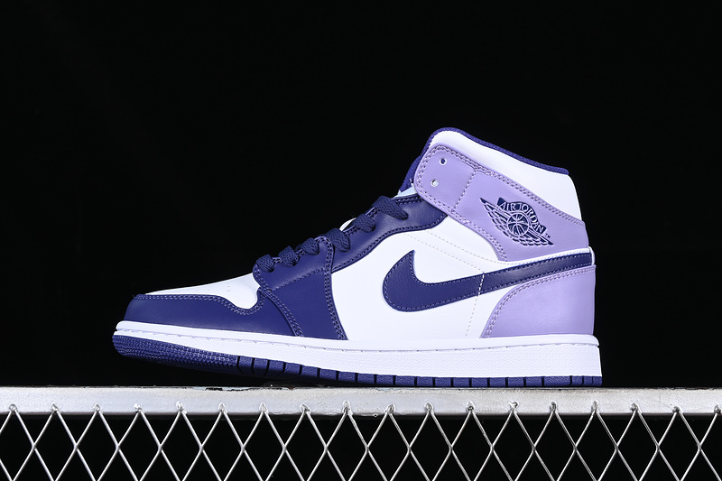 Air Jordan 1 Mid White/Purple/Blue 7