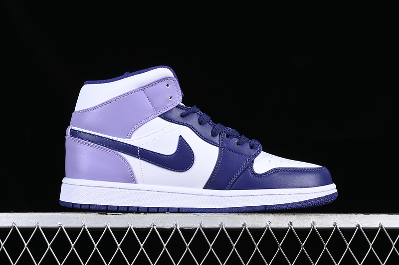 Air Jordan 1 Mid White/Purple/Blue 17