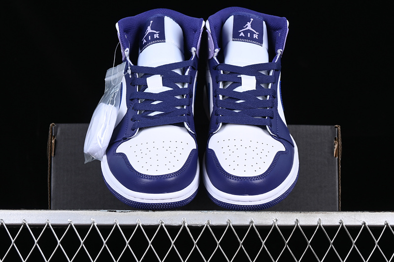 Air Jordan 1 Mid White/Purple/Blue 23