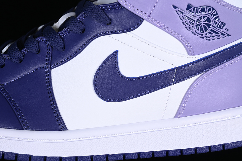 Air Jordan 1 Mid White/Purple/Blue 25