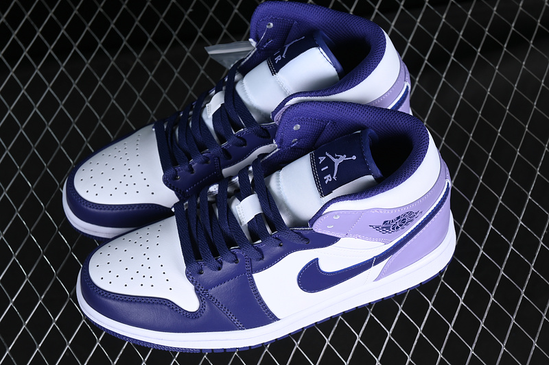 Air Jordan 1 Mid White/Purple/Blue 31