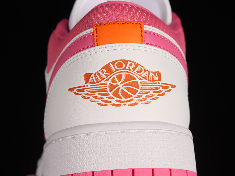 Air Jordan 1 Low Gs Pinksicle White/Safety Orange 5