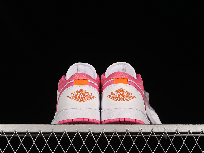 Air Jordan 1 Low Gs Pinksicle White/Safety Orange 9