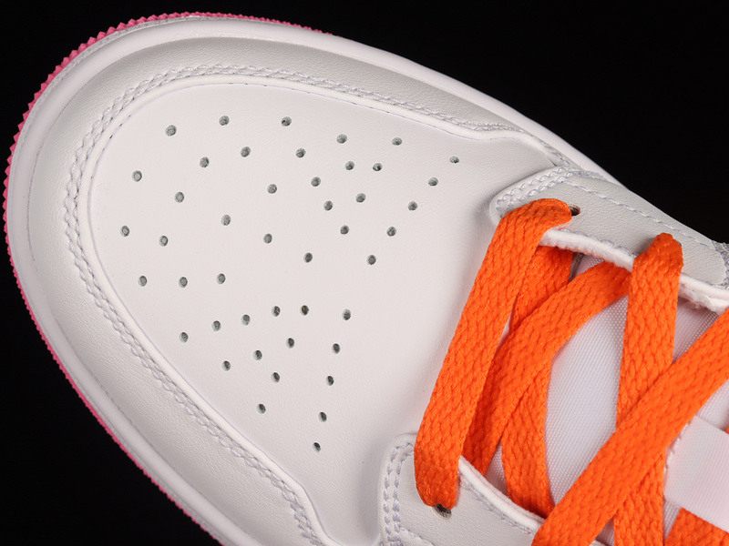 Air Jordan 1 Low Gs Pinksicle White/Safety Orange 15