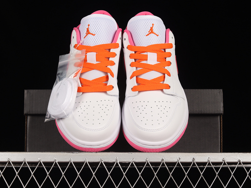 Air Jordan 1 Low Gs Pinksicle White/Safety Orange 27