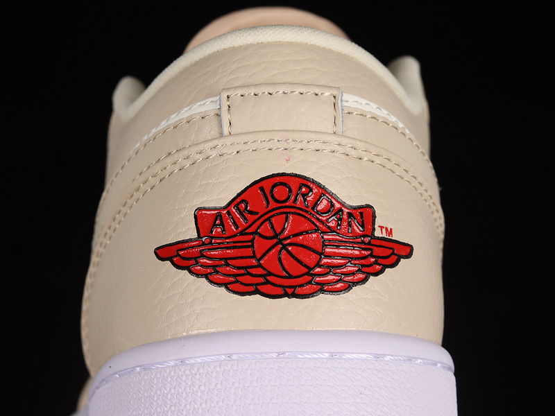 Air Jordan 1 Low Gcel Light Khaki/Beige/White-Red 15