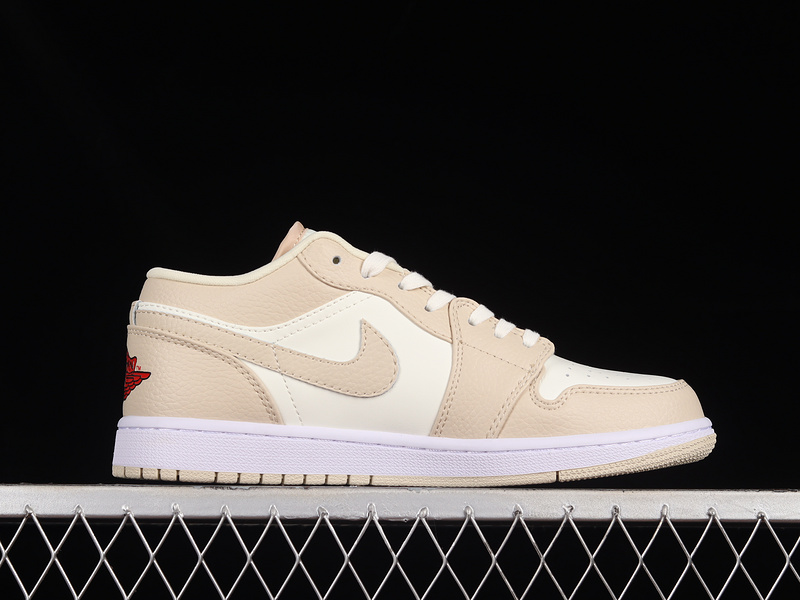 Air Jordan 1 Low Gcel Light Khaki/Beige/White-Red 19