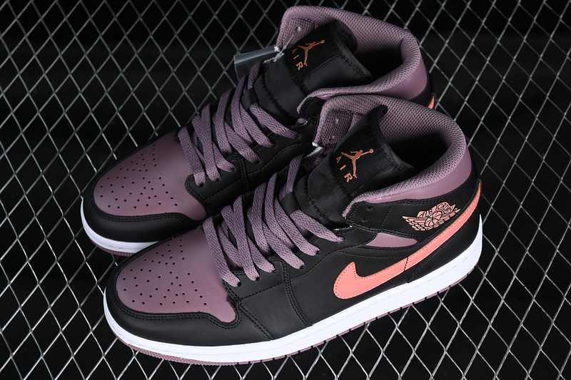 Air Jordan 1 Mid Se Black/Sky J Orange/Sky J Mauve/White 7