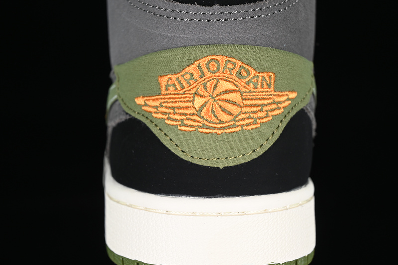 Air Jordan 1 Mid Se Craft White/Grey/Green/Black/Orange 5