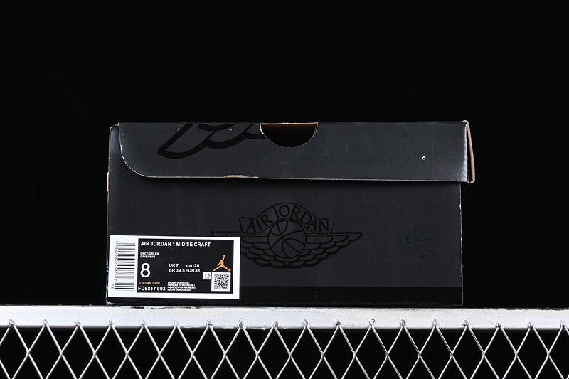 Air Jordan 1 Mid Se Craft White/Grey/Green/Black/Orange 11