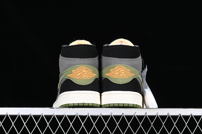 Air Jordan 1 Mid Se Craft White/Grey/Green/Black/Orange 31