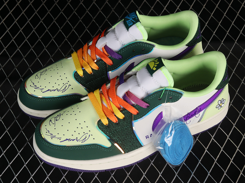 Air Jordan 1 Low Og Doernbecher 2023 Gorge Green/Court Purple/White/Barely Volt 29