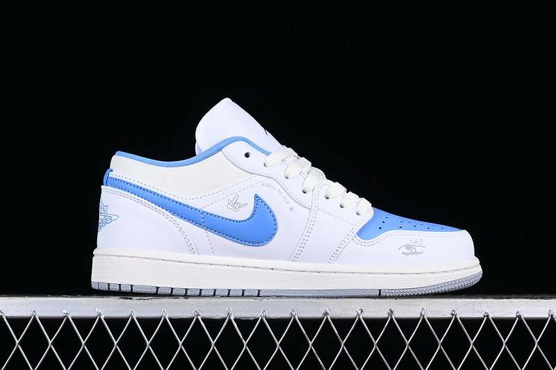 Air Jordan 1 Low Born To Fly White/Blue 21