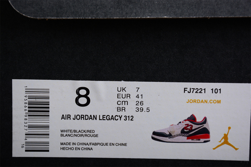 Jordan Legacy 312 Low 23 White/Black/Red 27