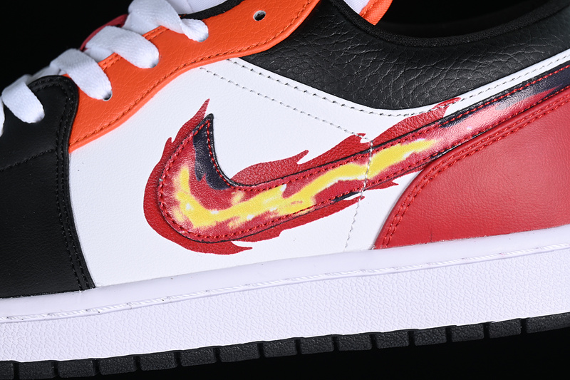 Air Jordan 1 Low Flaming Swoosh White/Red/Black/Orange 5