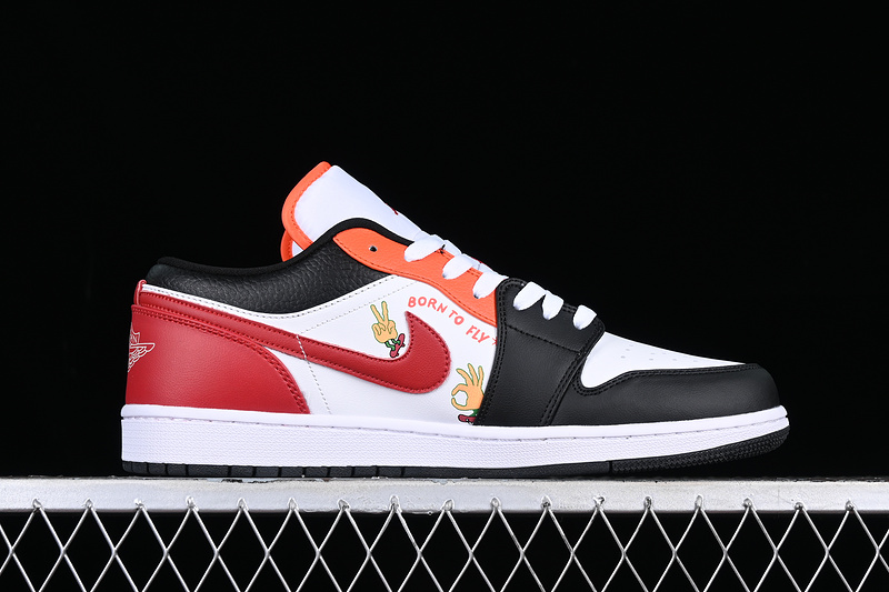 Air Jordan 1 Low Flaming Swoosh White/Red/Black/Orange 23