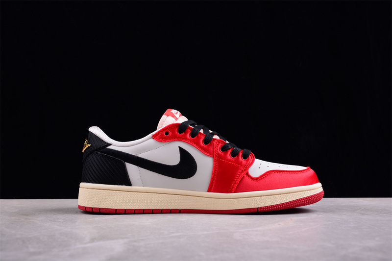 Trophy Room Air Jordan 1 Low Black/Varsity Red/Muslin/Baltic Blue/Yellow Strike 3