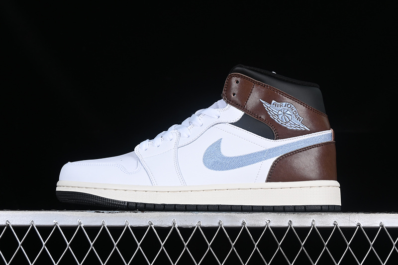 Air Jordan 1 Mid White/Black/Sail/Blue Grey 29