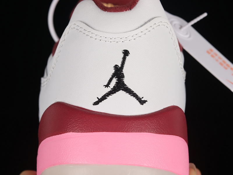 Air Jordan 5 Low Gs Crafted For Her White/Coral Chalk-Desert Berry-Black 5